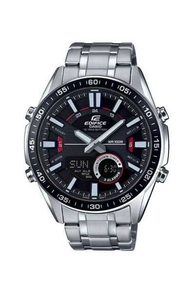 Casio Men's Edifice Analog-Digital Watch - 52 mm - Silver