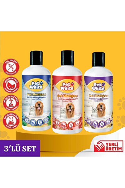 Pet White Evcil Hayvan Şampuan Seti 500 ml (3 Adet)