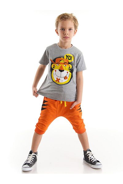 Denokids Yo Kaplan T-Shirt-Capri-Shorts-Set für Jungen