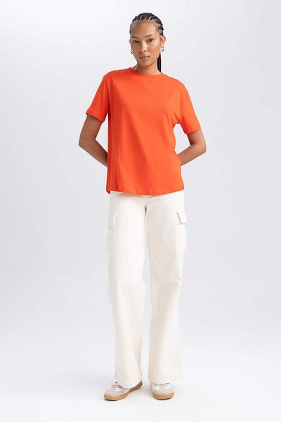DeFacto Kurzarm-T-Shirt mit normaler Passform B0642axns