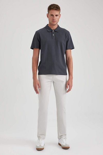 DeFacto Kurzärmliges Baumwoll-Poloshirt mit normaler Passform B0643axns