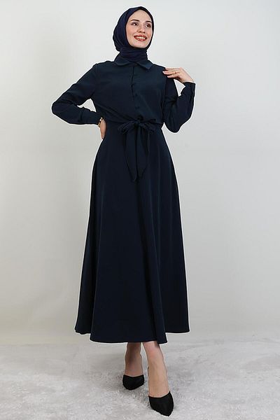 GİYZAMİLA Σετ με λεπτομέρεια μπροστινού κόμπου Navy Blue