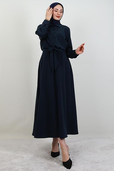 GİYZAMİLA Σετ με λεπτομέρεια μπροστινού κόμπου Navy Blue
