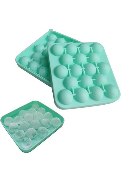 Lynnpeng Set of 2 Lynnpeng ice molds, silicone, green, 13.5 x 15 cm