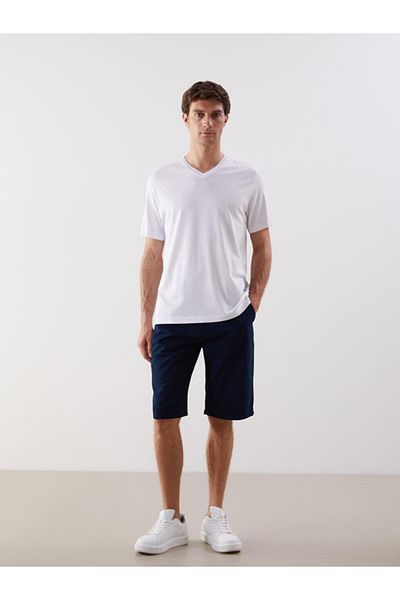 LC Waikiki Ανδρικό T-Shirt LCW με λαιμόκοψη V χτενισμένο βαμβακερό
