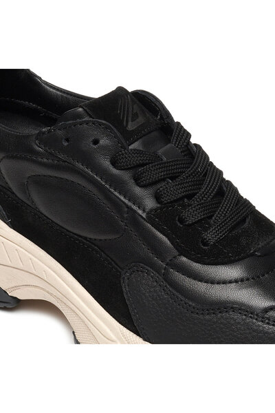 Greyder Kadın Siyah Hakiki Deri Spor Ayakkabı 3k2sa33080