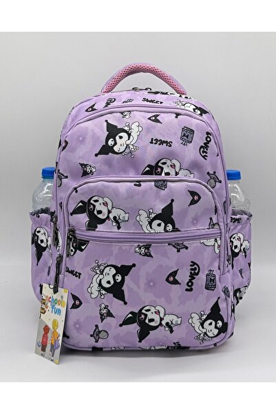 Bevitton Lila Ilk Okul Çantası 3'lü Seti Kız Çocuk Ilkokul Çantası Karakter Desenli