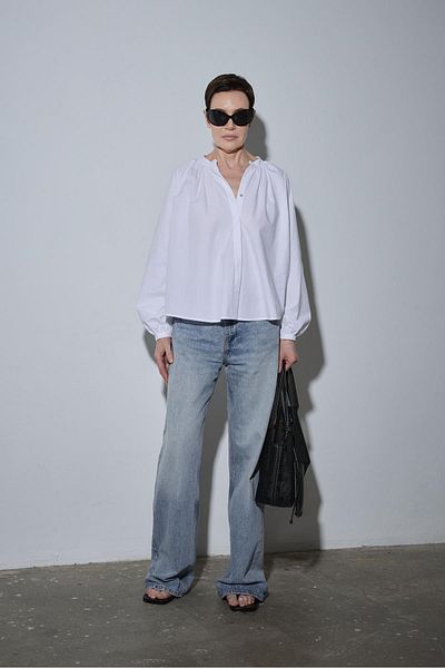 Suud Collection Λευκό πουκάμισο με μπαλόνι Lena