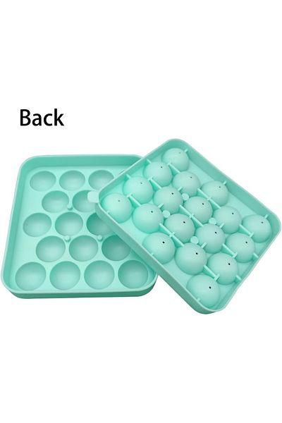 Lynnpeng Set of 2 Lynnpeng ice molds, silicone, green, 13.5 x 15 cm