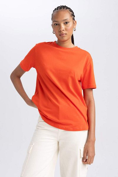 DeFacto Kurzarm-T-Shirt mit normaler Passform B0642axns