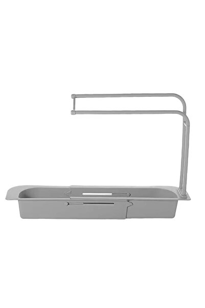 Litthing Tavă chiuvetă cu suport pentru cârpă, polipropilenă, gri, 39,3 x 8,3...
