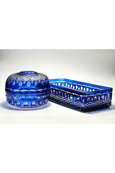 Kristal Market Crystal Decor 2-Piece Baton Bowl Napkin Holder