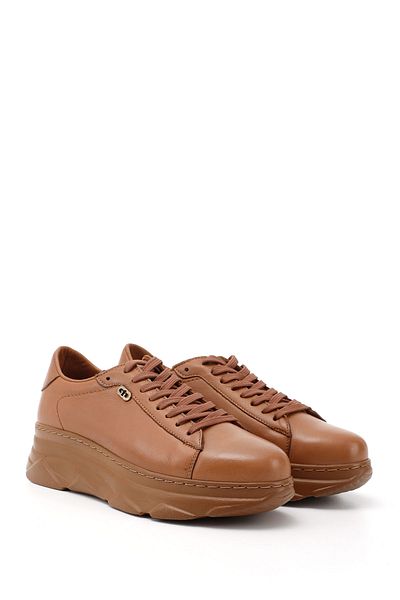 GÖNDERİ(R) Women / Girls Lace-Up Wedge Sole Genuine Leather Sneaker