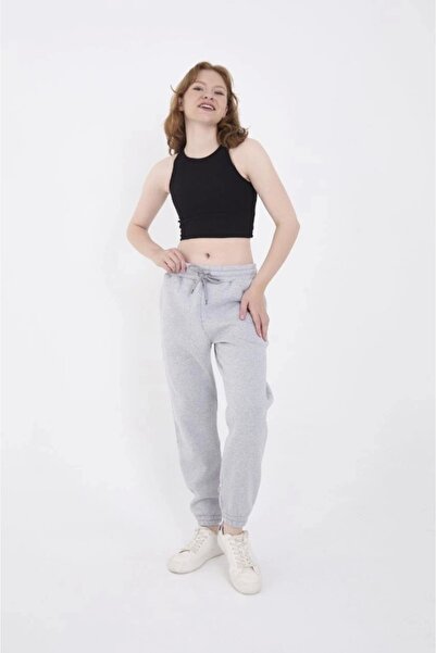 ARONA Three Thread Basic Lined Sweatpants Gray