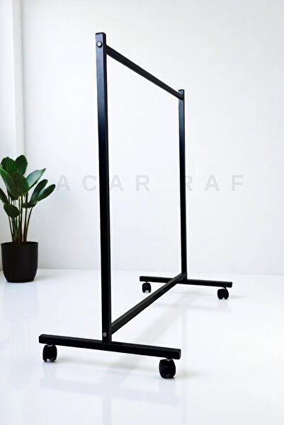 Acar Raf Sabit Eteklik Askılık Ayaklı Askılık Tekerlekli Stand Konfeksiyon Askısı Elbise Askılığı