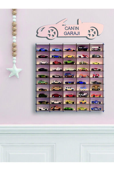 wudie Oyuncak Araba Rafı 50'li Beyaz (hotwheels VE oyuncak Arabalar Için Uygu...