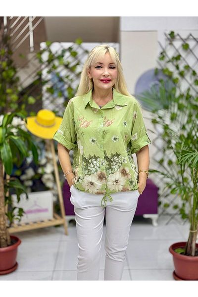 Punta Otantik Nc25513 Italian Laced Coton Shirt Çağla