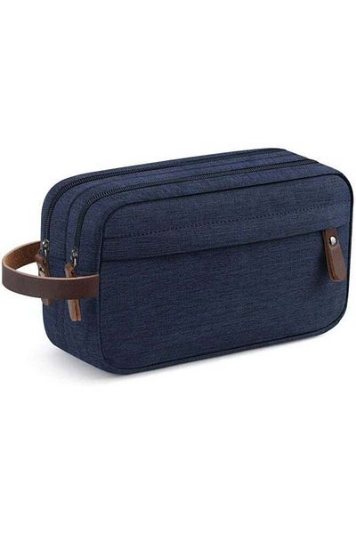 Saharaz Multifunctional portable toiletry bag,4 zippers,waterproof,with handles,suitable for travel,blue