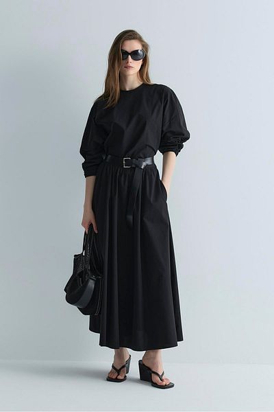 Suud Collection Black Lara Belted Blouse