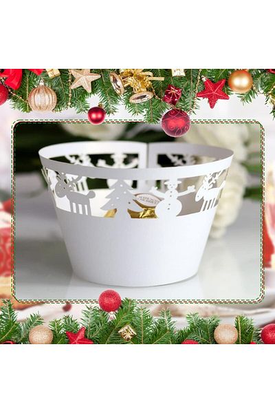 Phiezc Set of 36 Phiezc cupcake decorations, cardboard, white