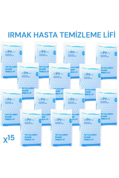 Irmak Hasta Vücut Temizleme Lifi ( 15 PAKET ) Hasta Bayo Temizlik Lifi