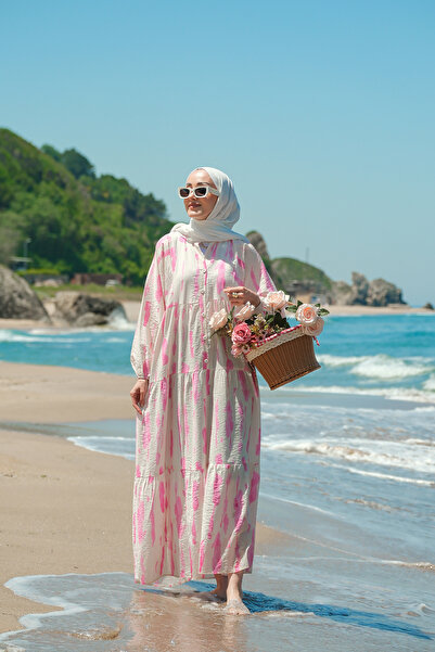 LOCCO Women's Cloud Patterned Dress Pink