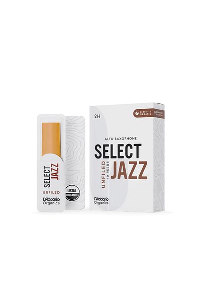 Daddario D'Addario Woodwinds Organic Select Jazz Unfiled Alto Saxophone Reed No:2 Hard