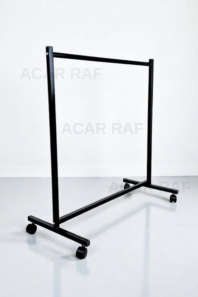 Acar Raf Sabit Eteklik Askılık Ayaklı Askılık Tekerlekli Stand Konfeksiyon Askısı Elbise Askılığı