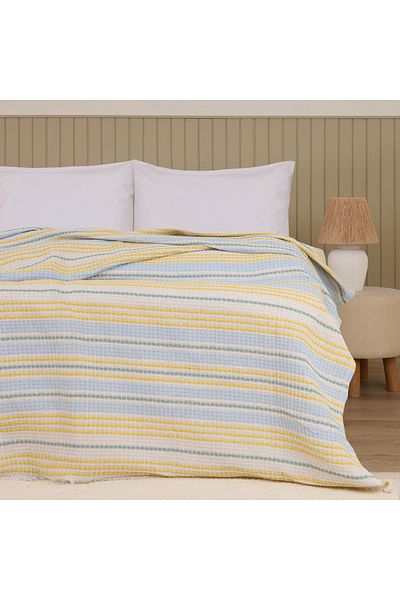 Evidea Soft Radiant Single Pike - Ecru / Blue - 160X230 cm
