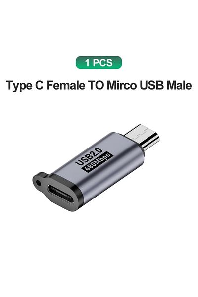 Choice 1 × محول من النوع C إلى Micro USB C محولات من النوع C إلى Micro إلى Mini USB أنثى لجهاز iPhone 14 13 Xiao