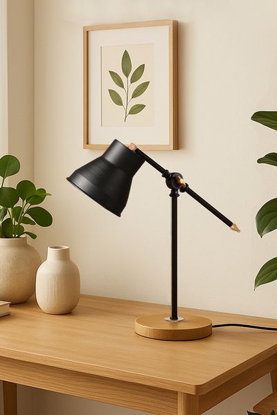 HOMİNG Metal Old Tertiall Çalışma Masa Lambası Siyah Ayd-2778