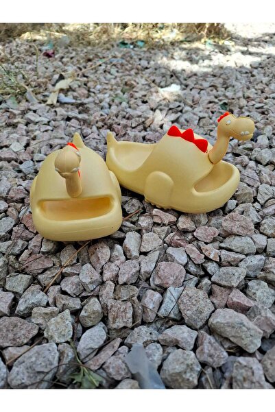 polivizyon Çocuk Sevimli Dinazor Figürlü Kaymaz Terlik Banyo Plaj Havuz Balkon Terliği Unisex