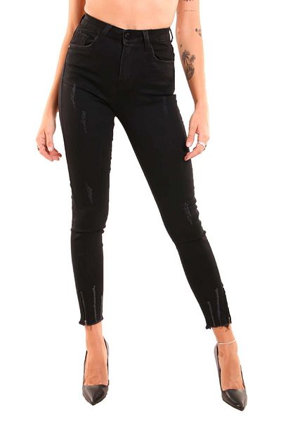 Intisimo Blugi, croială skinny, cu fermoar, talie înaltă, negri - mărimea 32 (US 25)