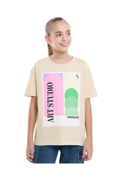 R&B Printed T-Shirt with Crew Neck and Short Sleeves