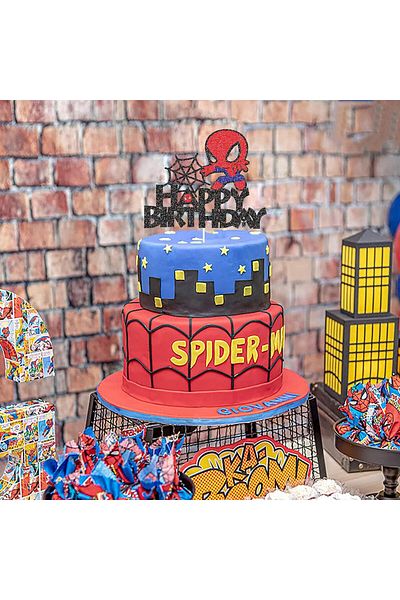 G LOVELY S Spider Man G-Lovely'S cake topper, paper, red/black, 14.4 x 16.7 cm