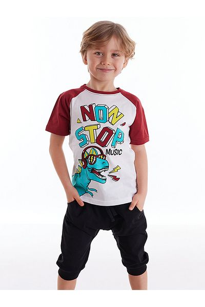 MSHB&G Dino Music Boy's T-shirt Capri Shorts Set