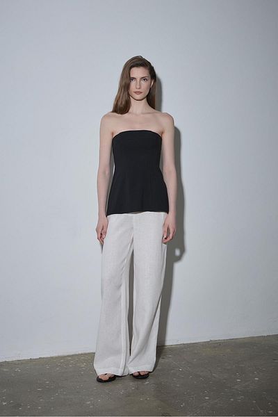 Suud Collection Black Leina Strapless Blouse