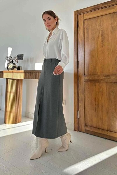 Markano Polyviscose Skirt with Gray Paw Garnish