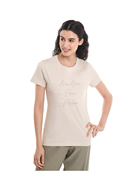 R&B تي شيرت مطبوع برقبة دائرية وأكمام قصيرة