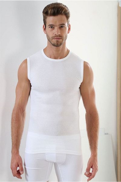 Gutiero Arma Premium 100% Cotton Round Collar Sleeveless Men's White Undershirt
