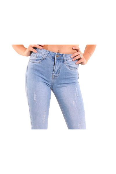 Intisimo Blugi, croială skinny, cu fermoar, talie înaltă, albastru deschis - mărimea 42 (US 30)