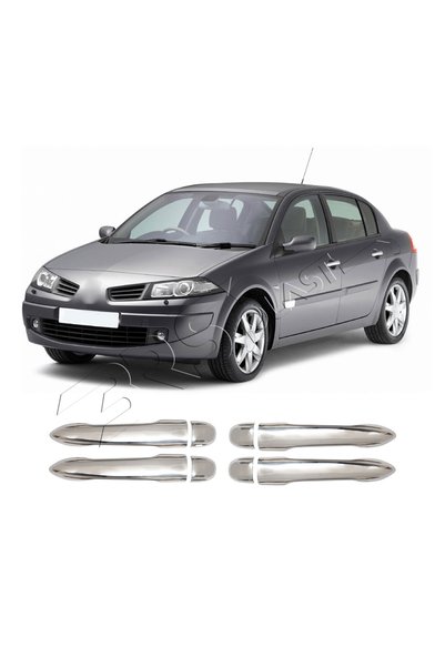 BRSPLAST Renault Megane 2 Uyumlu 2004-2010 Krom Kapı Kolu 4 Kapı Paslanmaz Çelik