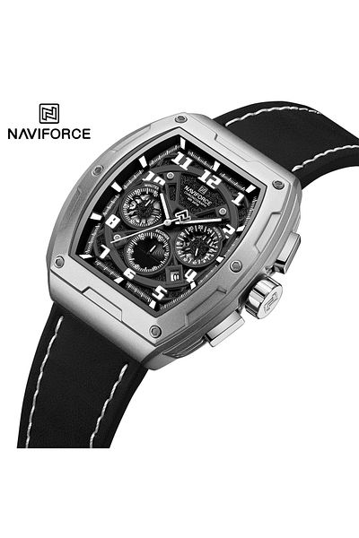 Naviforce Men's Chronograph Quartz Watch,Military Sports Wristwatch, Leather Strap, Auto Date Waterproof Watch