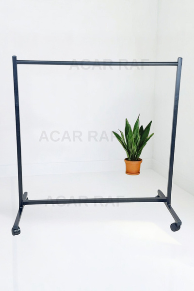 Acar Raf Sabit Eteklik Askılık Ayaklı Askılık Tekerlekli Stand Konfeksiyon Askısı Elbise Askılığı