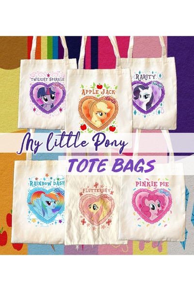 westartic My Little Pony Rarity Baskılı Bez Kumaş Kanvas Omuz Çantası - Tote Bag