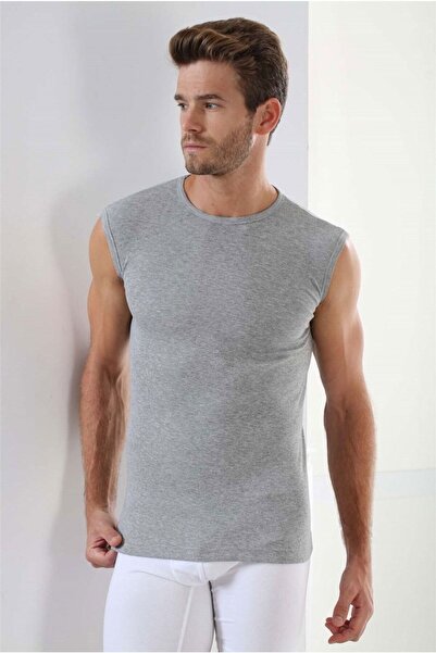Gutiero Arma Premium 100% Cotton 6-Pack Round Collar Sleeveless Men's Gray Undershirt
