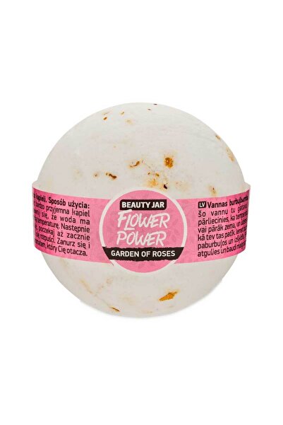 Beauty Jar Bombă de baie efervescentă cu trandafir, Flower Power, borcan de frumusețe, 150 g