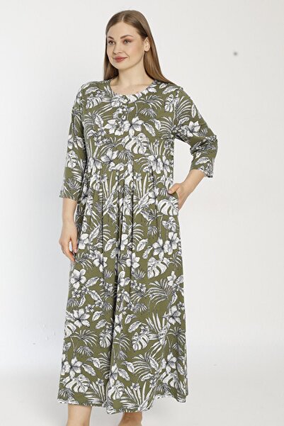 Cotpark Φόρεμα EKRU 7703-B με σχέδιο καφέ