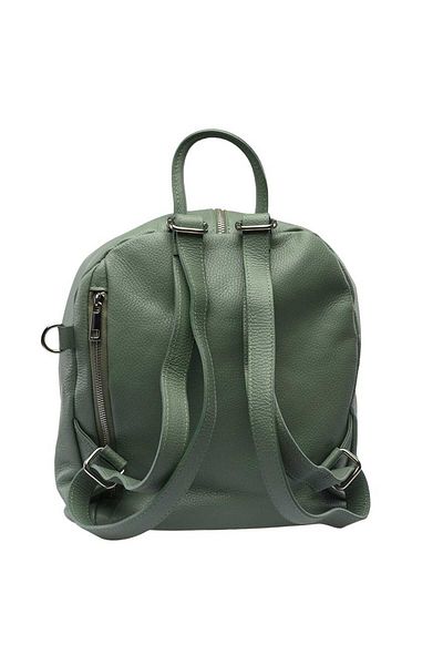 Toro Nero Rucsac de damă din piele naturală verde Zip and Glow