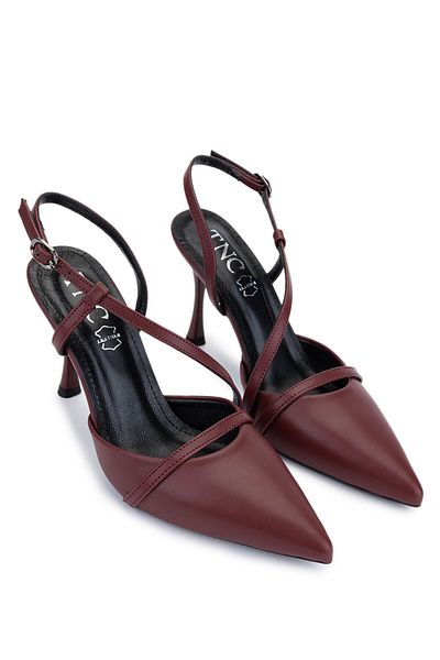 Tamer Tanca Women's Vegan Burgundy Heeled Shoes
